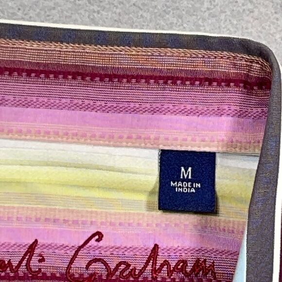 Robert Graham Shirt Men Size Medium‎ Striped Button Up Flip Cuff Colorful - Picture 4 of 14